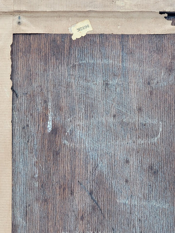 Rare 19th C Children Playing French Oil Painting Signed wood panel Guilded Frame