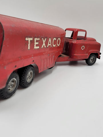 Vintage Buddy L Pressed Steel Texaco Oil Tanker Delivery Semi Truck Toy 1950 24”
