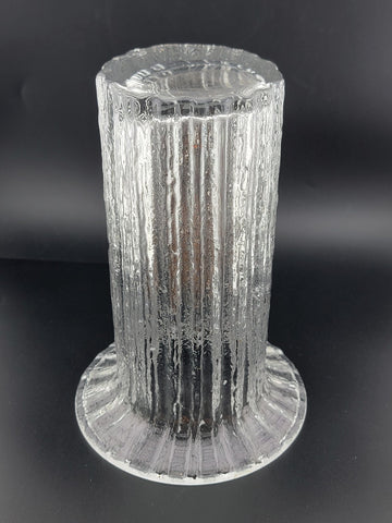 Rare Iittala Finland Crystal Vertica Vase designed by Timo Sarpaneva. Signed.
