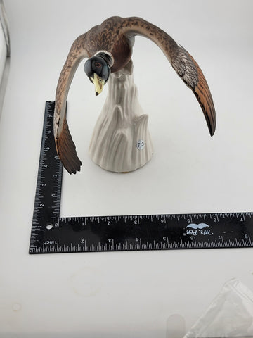 VINTAGE MID CENTURY C. MARTINO SPAIN BISQUE PORCELAIN DUCK ON FLY SCULPTURE