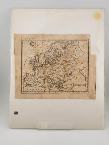 Rare Antique Original 1843 Miniature Map Of Europe. Approx 5 7/8" x 7 3/8.
