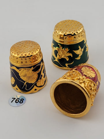 Vintage Edgar Berebi Limited 1st Edition Collection of 3 Enameled Thimbles