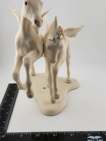 Cybis Porcelain Gambol and Frolic Unicorns Figurine Designed By Susan Eaton #494