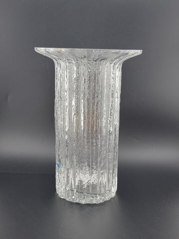 Rare Iittala Finland Crystal Vertica Vase designed by Timo Sarpaneva. Signed.