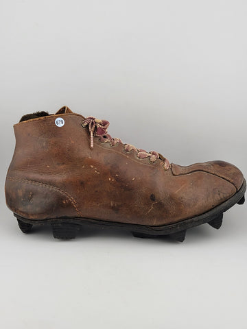 Antique 1920's Star Brand Football / Soccer Boots Brown Leather Shoes Cleats